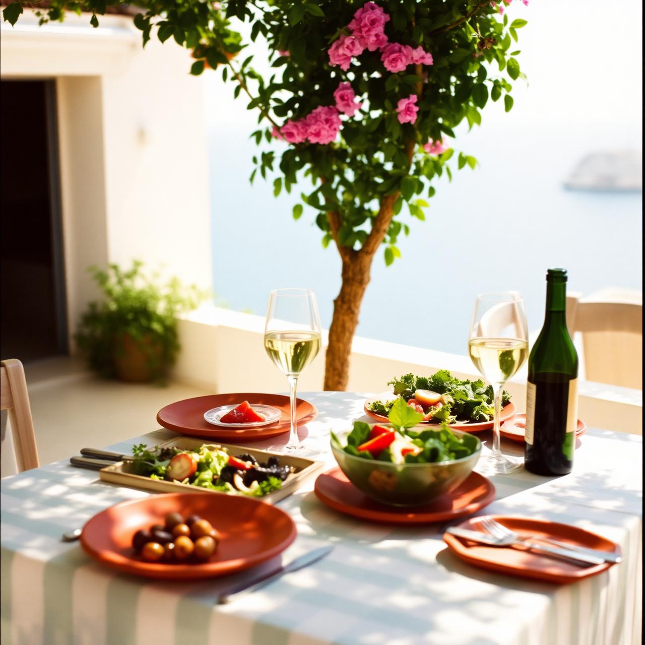 Greek lunch by the sea